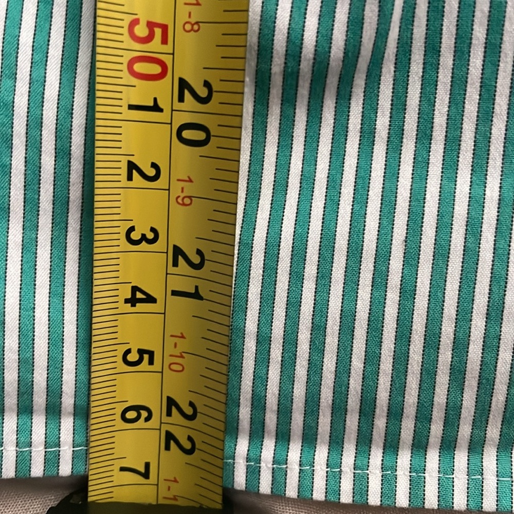 Talbots women’s long sleeve green & white striped blouse~ Large - Picture 10 of 10